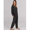 imageCaracilia Womens 2 Piece Outfits Lounge Set V Neck Cardigan Sweater Pants Sets Knit Matching Loungewear 2025 Fall ClothesBlack
