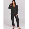 imageCaracilia Womens 2 Piece Outfits Lounge Set V Neck Cardigan Sweater Pants Sets Knit Matching Loungewear 2025 Fall ClothesBlack