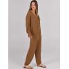 imageCaracilia Womens 2 Piece Outfits Lounge Set V Neck Cardigan Sweater Pants Sets Knit Matching Loungewear 2025 Fall ClothesBrown