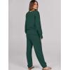 imageCaracilia Womens 2 Piece Outfits Lounge Set V Neck Cardigan Sweater Pants Sets Knit Matching Loungewear 2025 Fall ClothesDeep Green
