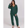 imageCaracilia Womens 2 Piece Outfits Lounge Set V Neck Cardigan Sweater Pants Sets Knit Matching Loungewear 2025 Fall ClothesDeep Green