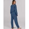 imageCaracilia Womens 2 Piece Outfits Lounge Set V Neck Cardigan Sweater Pants Sets Knit Matching Loungewear 2025 Fall ClothesDusty Blue