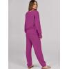 imageCaracilia Womens 2 Piece Outfits Lounge Set V Neck Cardigan Sweater Pants Sets Knit Matching Loungewear 2025 Fall ClothesHot Pink