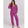imageCaracilia Womens 2 Piece Outfits Lounge Set V Neck Cardigan Sweater Pants Sets Knit Matching Loungewear 2025 Fall ClothesHot Pink