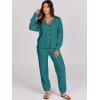 imageCaracilia Womens 2 Piece Outfits Lounge Set V Neck Cardigan Sweater Pants Sets Knit Matching Loungewear 2025 Fall ClothesLake Green