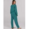 imageCaracilia Womens 2 Piece Outfits Lounge Set V Neck Cardigan Sweater Pants Sets Knit Matching Loungewear 2025 Fall ClothesLake Green