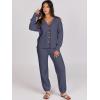 imageCaracilia Womens 2 Piece Outfits Lounge Set V Neck Cardigan Sweater Pants Sets Knit Matching Loungewear 2025 Fall ClothesNavy Blue