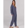 imageCaracilia Womens 2 Piece Outfits Lounge Set V Neck Cardigan Sweater Pants Sets Knit Matching Loungewear 2025 Fall ClothesNavy Blue