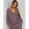 imageCaracilia Womens 2 Piece Outfits Lounge Set V Neck Cardigan Sweater Pants Sets Knit Matching Loungewear 2025 Fall ClothesNutmeg
