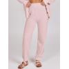 imageCaracilia Womens 2 Piece Outfits Lounge Set V Neck Cardigan Sweater Pants Sets Knit Matching Loungewear 2025 Fall ClothesPink