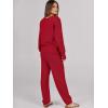 imageCaracilia Womens 2 Piece Outfits Lounge Set V Neck Cardigan Sweater Pants Sets Knit Matching Loungewear 2025 Fall ClothesRed