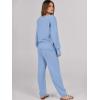 imageCaracilia Womens 2 Piece Outfits Lounge Set V Neck Cardigan Sweater Pants Sets Knit Matching Loungewear 2025 Fall ClothesSky