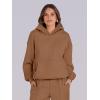 imageCaracilia Womens 2 Piece Outfits Sweatsuit Sets Oversized Hoodies Wide Leg Sweatpant Tracksuit 2024 Fall Matching Lounge SetLight Brown