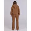 imageCaracilia Womens 2 Piece Outfits Sweatsuit Sets Oversized Hoodies Wide Leg Sweatpant Tracksuit 2024 Fall Matching Lounge SetLight Brown
