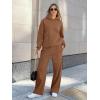 imageCaracilia Womens 2 Piece Outfits Sweatsuit Sets Oversized Hoodies Wide Leg Sweatpant Tracksuit 2024 Fall Matching Lounge SetLight Brown