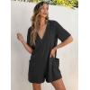 imageCaracilia Womens Oversized Tshirt Romper Hot Shot One Piece Tee Rompers Casual Short Sleeve Athletic Workout Overall Jumpsuit Black Medium