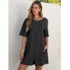 imageCaracilia Womens Oversized Tshirt Romper Hot Shot One Piece Tee Rompers Casual Short Sleeve Athletic Workout Overall Jumpsuit Black Medium
