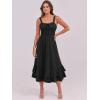 imageCaracilia Womens Smocked Maxi Dress Summer Casual Boho Sleeveless Strap Ruffle Backless Swing Flowy Beach Long SundressBlack