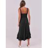 imageCaracilia Womens Smocked Maxi Dress Summer Casual Boho Sleeveless Strap Ruffle Backless Swing Flowy Beach Long SundressBlack