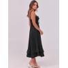imageCaracilia Womens Smocked Maxi Dress Summer Casual Boho Sleeveless Strap Ruffle Backless Swing Flowy Beach Long SundressBlack