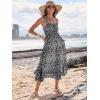 imageCaracilia Womens Smocked Maxi Dress Summer Casual Boho Sleeveless Strap Ruffle Backless Swing Flowy Beach Long SundressBlack Floral