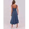 imageCaracilia Womens Smocked Maxi Dress Summer Casual Boho Sleeveless Strap Ruffle Backless Swing Flowy Beach Long SundressBlue