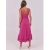 imageCaracilia Womens Smocked Maxi Dress Summer Casual Boho Sleeveless Strap Ruffle Backless Swing Flowy Beach Long SundressHot Pink