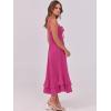 imageCaracilia Womens Smocked Maxi Dress Summer Casual Boho Sleeveless Strap Ruffle Backless Swing Flowy Beach Long SundressHot Pink