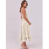 imageCaracilia Womens Smocked Maxi Dress Summer Casual Boho Sleeveless Strap Ruffle Backless Swing Flowy Beach Long SundressLight Yellow Floral