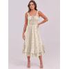 imageCaracilia Womens Smocked Maxi Dress Summer Casual Boho Sleeveless Strap Ruffle Backless Swing Flowy Beach Long SundressLight Yellow Floral