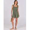 imageCaracilia Womens Summer Casual Smocked Rompers Square Neck Sleeveless Loose Shorts Jumpsuit 2025 Beach Vacation OutfitsArmy Green