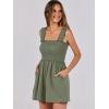 imageCaracilia Womens Summer Casual Smocked Rompers Square Neck Sleeveless Loose Shorts Jumpsuit 2025 Beach Vacation OutfitsArmy Green