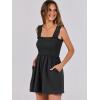 imageCaracilia Womens Summer Casual Smocked Rompers Square Neck Sleeveless Loose Shorts Jumpsuit 2025 Beach Vacation OutfitsBlack