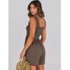 imageCaracilia Womens Summer Casual Smocked Rompers Square Neck Sleeveless Loose Shorts Jumpsuit 2025 Beach Vacation OutfitsCoffee