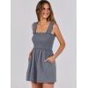 imageCaracilia Womens Summer Casual Smocked Rompers Square Neck Sleeveless Loose Shorts Jumpsuit 2025 Beach Vacation OutfitsDark Grey