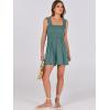 imageCaracilia Womens Summer Casual Smocked Rompers Square Neck Sleeveless Loose Shorts Jumpsuit 2025 Beach Vacation OutfitsDeep Green