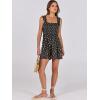 imageCaracilia Womens Summer Casual Smocked Rompers Square Neck Sleeveless Loose Shorts Jumpsuit 2025 Beach Vacation OutfitsFloral Print Black