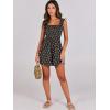 imageCaracilia Womens Summer Casual Smocked Rompers Square Neck Sleeveless Loose Shorts Jumpsuit 2025 Beach Vacation OutfitsFloral Print Black
