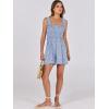 imageCaracilia Womens Summer Casual Smocked Rompers Square Neck Sleeveless Loose Shorts Jumpsuit 2025 Beach Vacation OutfitsFloral Print Blue