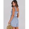 imageCaracilia Womens Summer Casual Smocked Rompers Square Neck Sleeveless Loose Shorts Jumpsuit 2025 Beach Vacation OutfitsFloral Print Blue