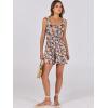 imageCaracilia Womens Summer Casual Smocked Rompers Square Neck Sleeveless Loose Shorts Jumpsuit 2025 Beach Vacation OutfitsFloral Print Colorful