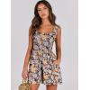 imageCaracilia Womens Summer Casual Smocked Rompers Square Neck Sleeveless Loose Shorts Jumpsuit 2025 Beach Vacation OutfitsFloral Print Colorful
