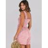 imageCaracilia Womens Summer Casual Smocked Rompers Square Neck Sleeveless Loose Shorts Jumpsuit 2025 Beach Vacation OutfitsFloral Print Pink