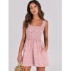 imageCaracilia Womens Summer Casual Smocked Rompers Square Neck Sleeveless Loose Shorts Jumpsuit 2025 Beach Vacation OutfitsFloral Print Pink