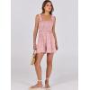 imageCaracilia Womens Summer Casual Smocked Rompers Square Neck Sleeveless Loose Shorts Jumpsuit 2025 Beach Vacation OutfitsFloral Print Pink