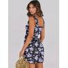 imageCaracilia Womens Summer Casual Smocked Rompers Square Neck Sleeveless Loose Shorts Jumpsuit 2025 Beach Vacation OutfitsFloral Print Purple