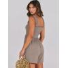 imageCaracilia Womens Summer Casual Smocked Rompers Square Neck Sleeveless Loose Shorts Jumpsuit 2025 Beach Vacation OutfitsKhaki