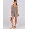 imageCaracilia Womens Summer Casual Smocked Rompers Square Neck Sleeveless Loose Shorts Jumpsuit 2025 Beach Vacation OutfitsKhaki