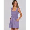 imageCaracilia Womens Summer Casual Smocked Rompers Square Neck Sleeveless Loose Shorts Jumpsuit 2025 Beach Vacation OutfitsPurple