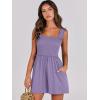 imageCaracilia Womens Summer Casual Smocked Rompers Square Neck Sleeveless Loose Shorts Jumpsuit 2025 Beach Vacation OutfitsPurple